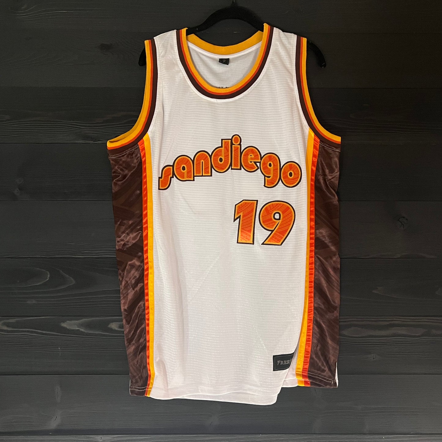 A-023a #19 FAITHFUL White Brown Orange Retro Tribal - ALL STOCK
