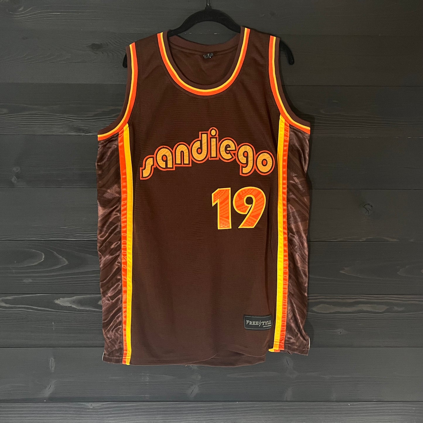 A-024a #19 FAITHFUL Brown Orange Yellow Retro Tribal - ALL STOCK
