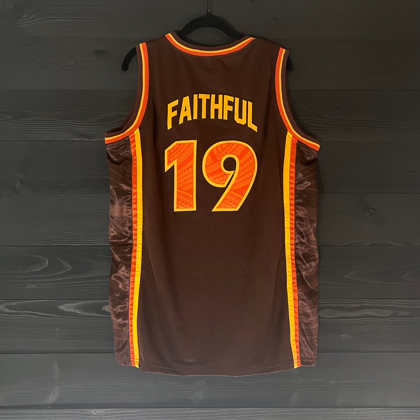 A-024a #19 SD FAITHFUL Brown Orange Yellow Retro Tribal - ALL STOCK