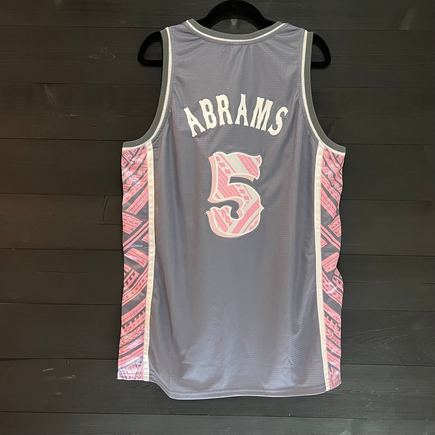 M-611m ABRAMS #5 WSH Gray Pink Blossoms City Connect Tribal - MADE TO ORDER