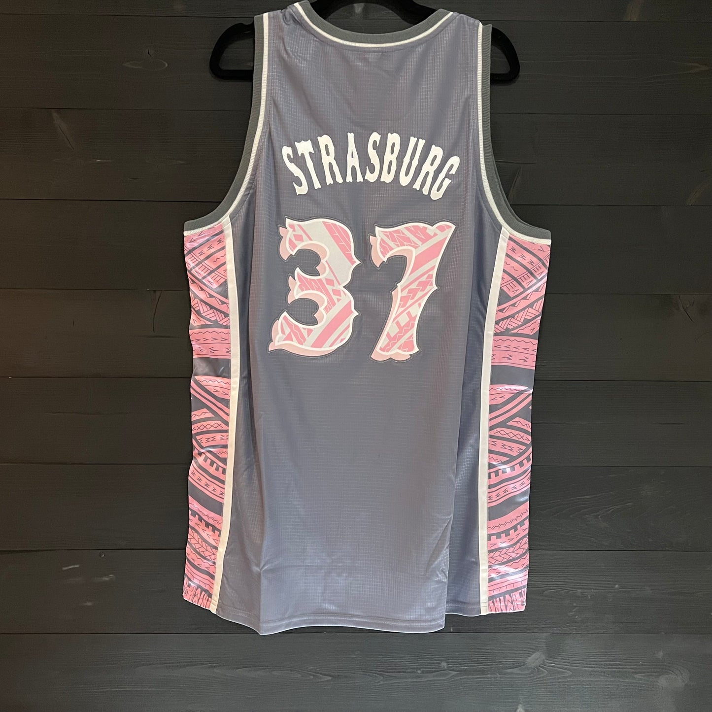 M-611m STRASBURG #37 WSH Gray Pink Blossoms City Connect Tribal - MADE TO ORDER