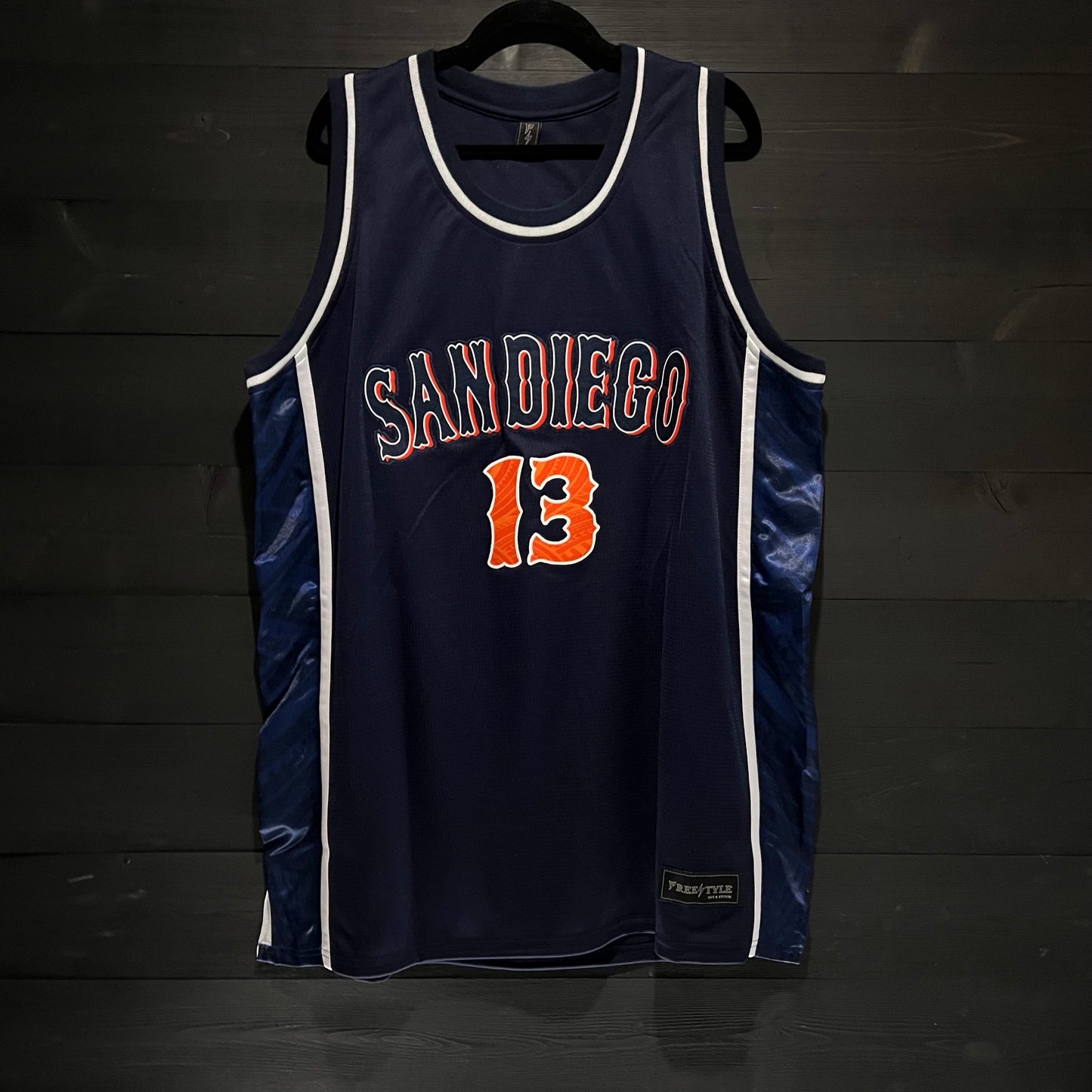 A-022m #13 Navy White Orange Tuscan - MADE TO ORDER - ALL SIZES