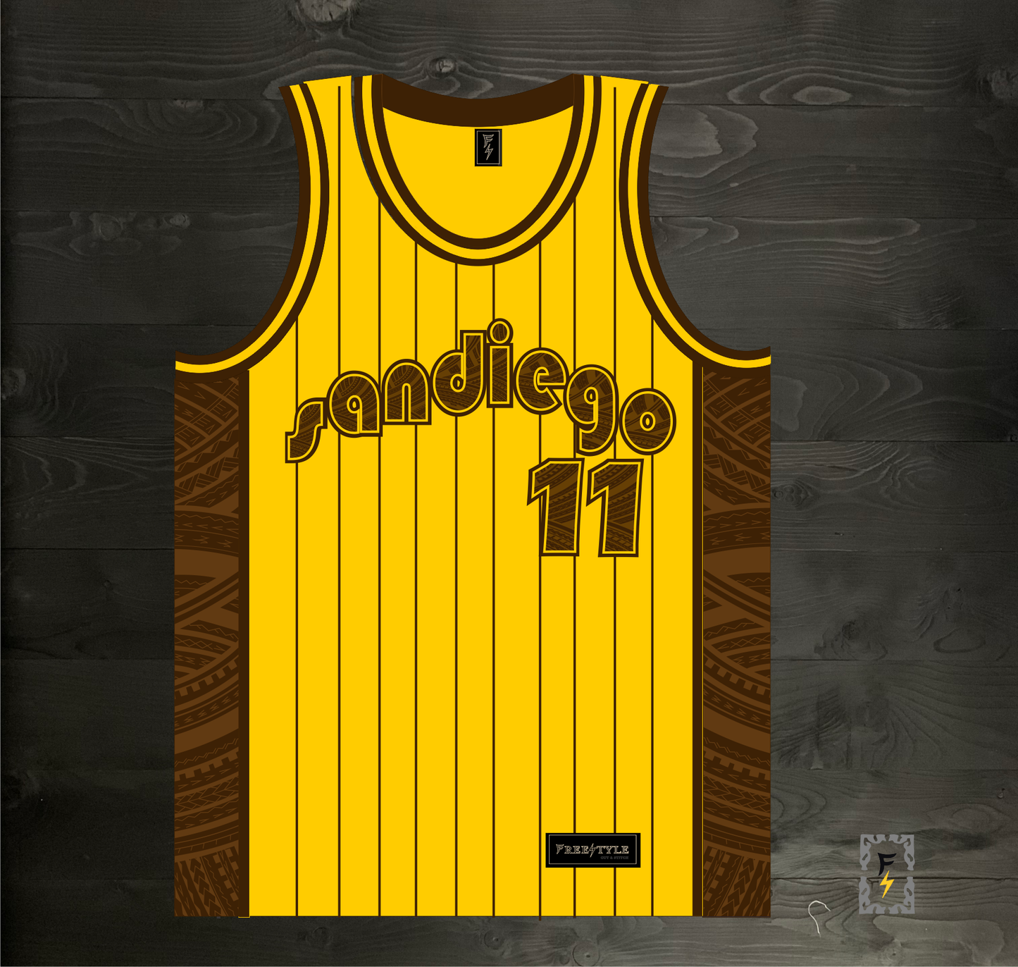 A-025m DARVISH Japanese Script #11 SD 1978 Yellow Pinstripes - MADE TO ORDER