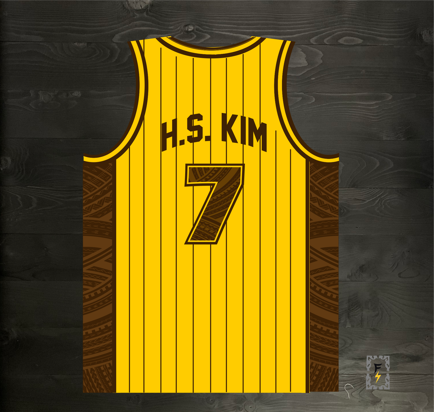 A-025m H.S. KIM #7 SD 1978 Yellow Pinstripes - MADE TO ORDER