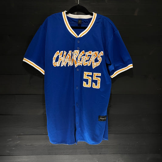 B-025a #55 Royal Yellow White Baseball Tribal - ALL SIZES