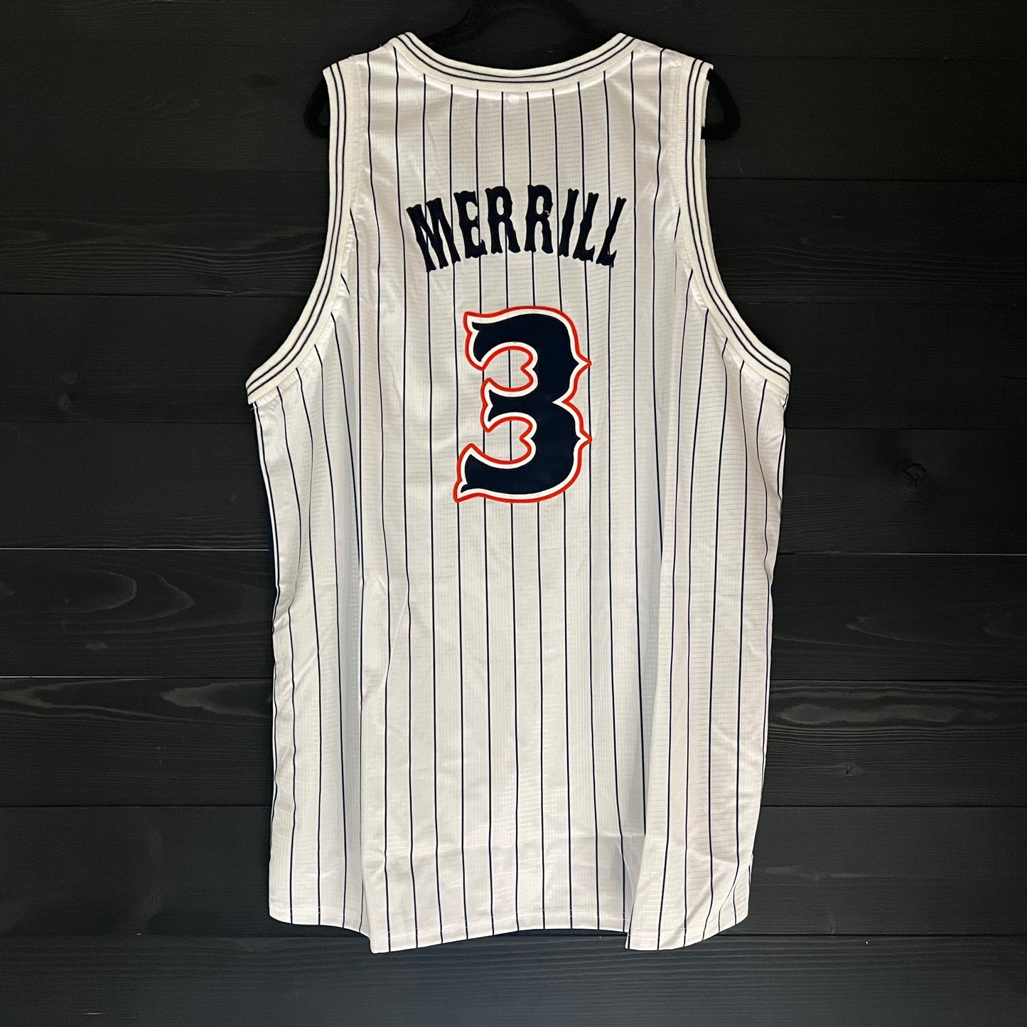 A-019m #3 White Navy Orange Pinstripes Tribalz - MADE TO ORDER - ALL SIZES