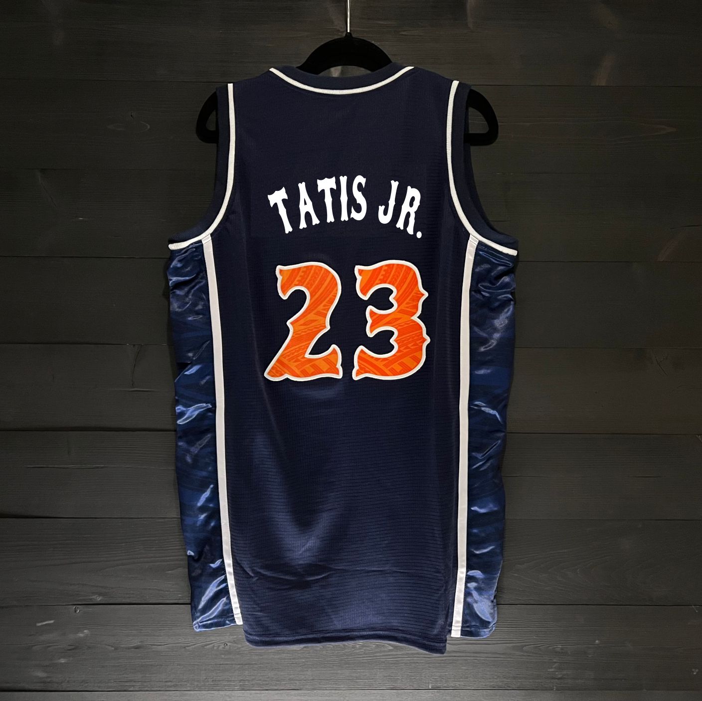 A-022m #23 Navy White Orange Tuscan - MADE TO ORDER - ALL SIZES