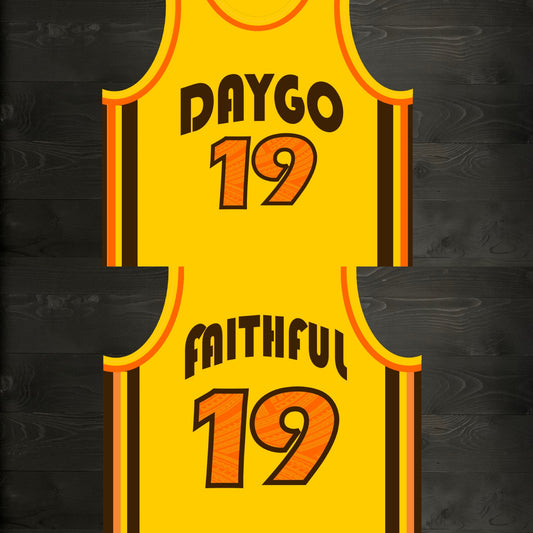 A-101m DAYGO FAITHFUL #19 - Yellow Brown Retro ALL SIZES - MADE TO ORDER