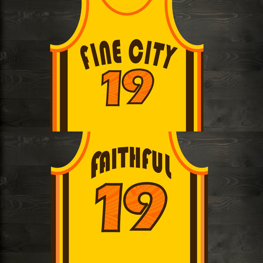 A-101m FINE CITY FAITHFUL #19 - Yellow Brown Retro ALL SIZES - MADE TO ORDER