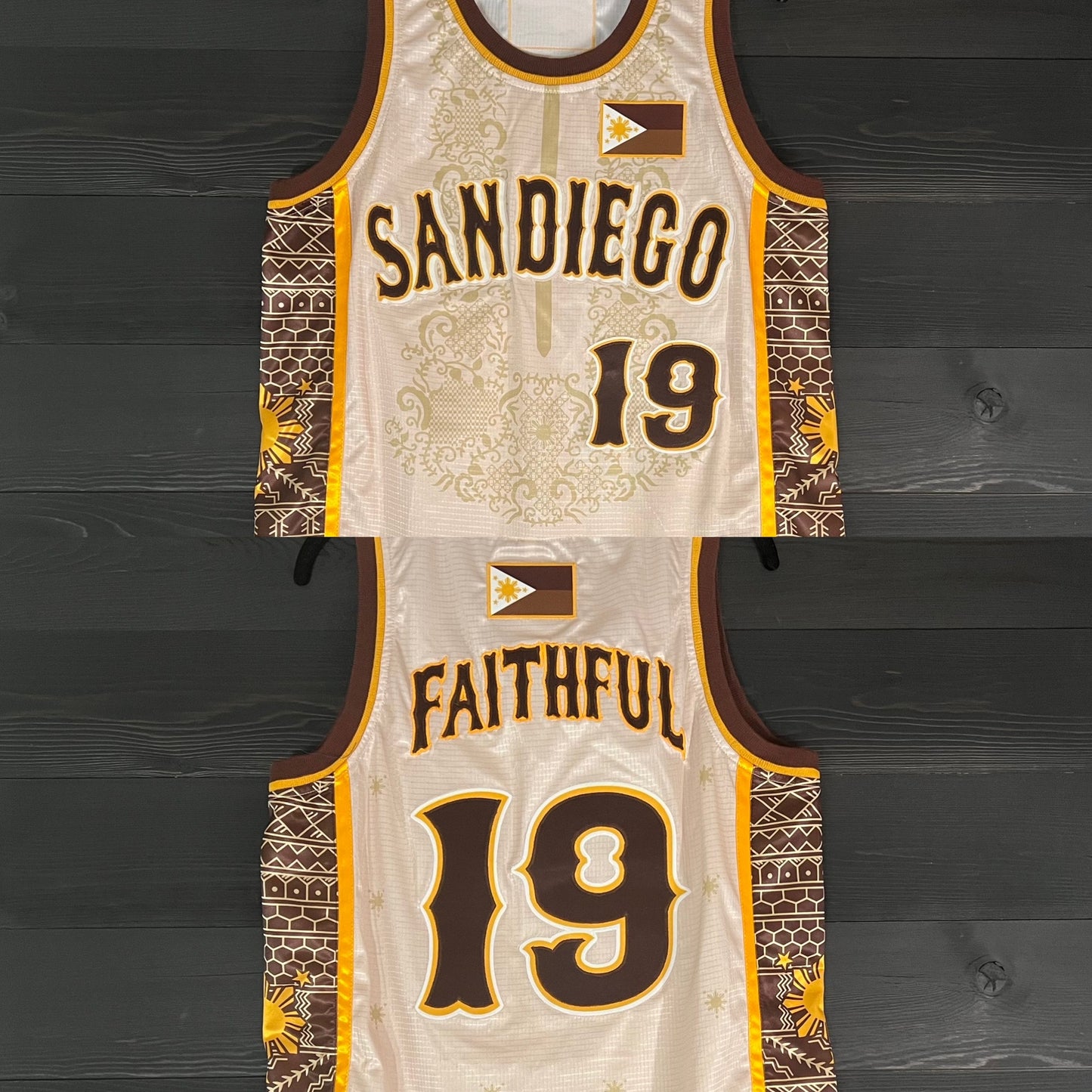 A-102a #19 FAITHFUL Filipino Inspired Creme Brown Barong - ALL STOCK