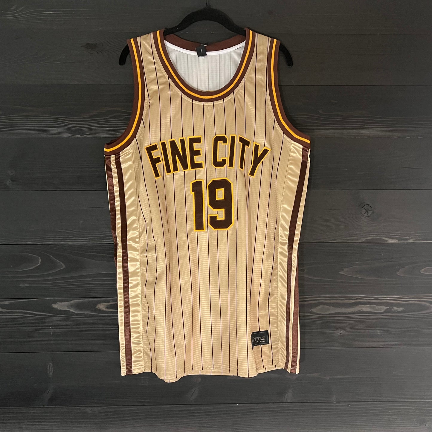 A-105a #19 FINE CITY FAITHFUL Sand Brown Yellow Brown Pinstripes - ALL STOCK