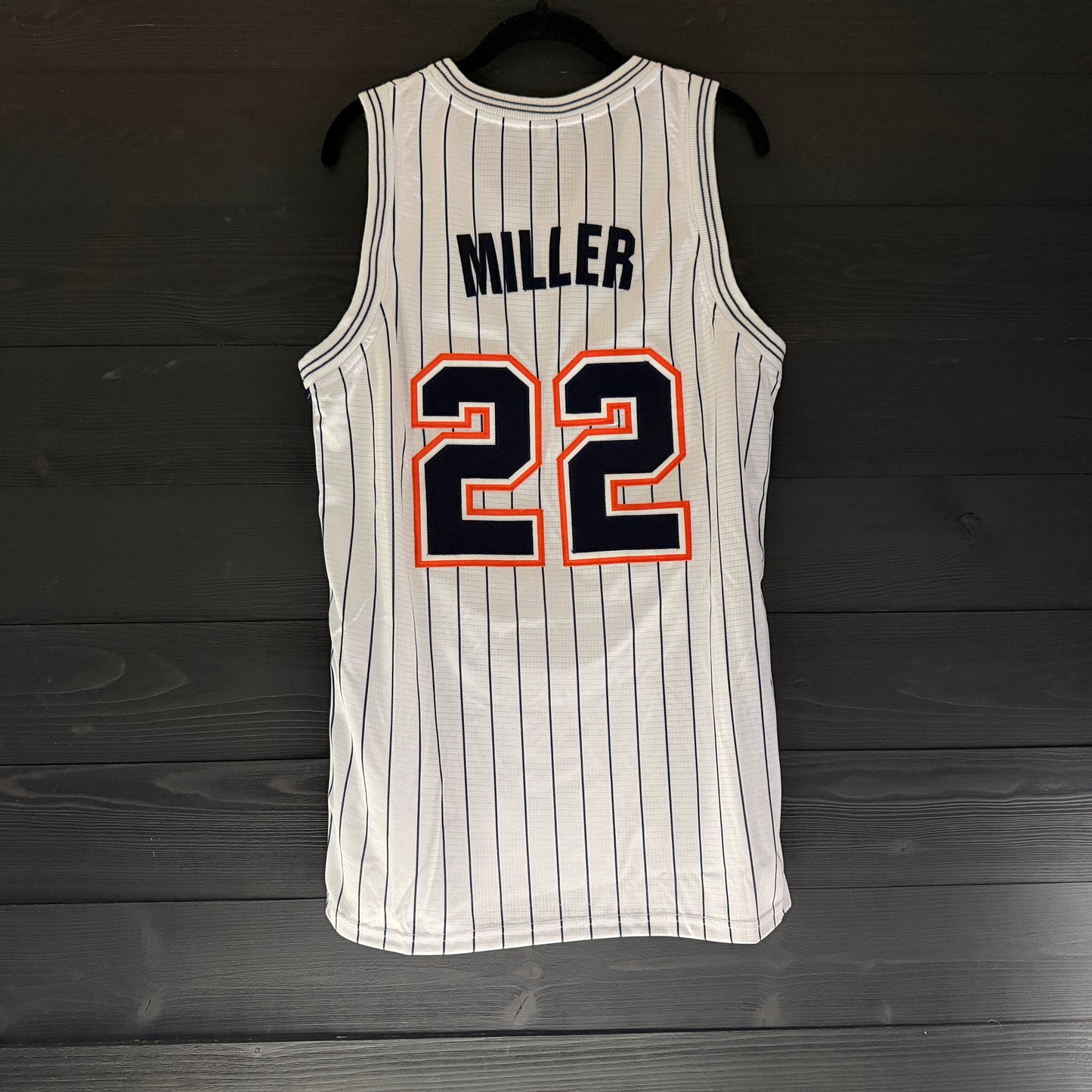 A-119a #22 White Orange Navy Pinstripes - ALL STOCK