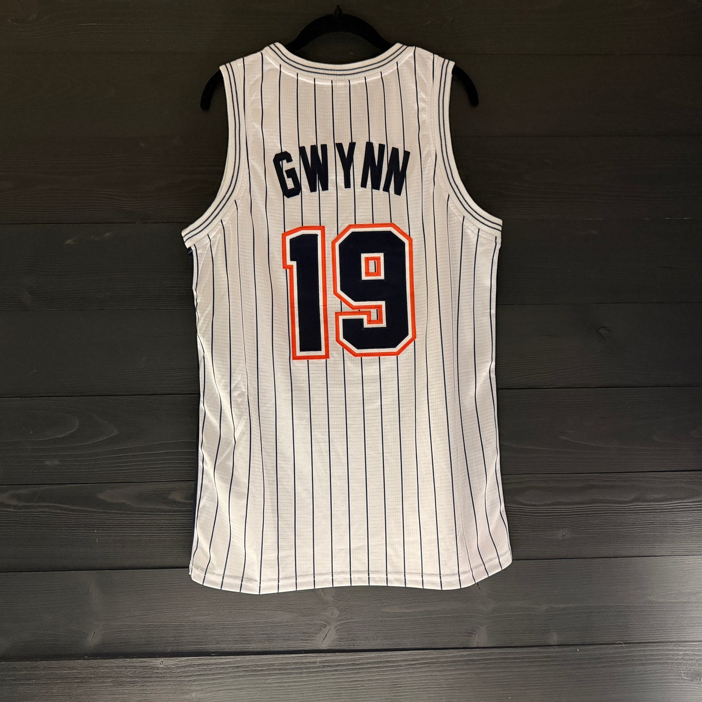 A-119a #19 White Orange Navy Pinstripes - ALL STOCK