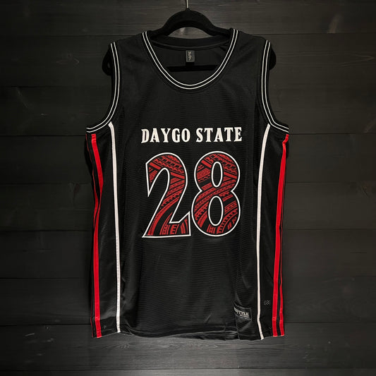 C-002a #28 Daygo State FB Black Red Tribal - AVAILABLE STOCK