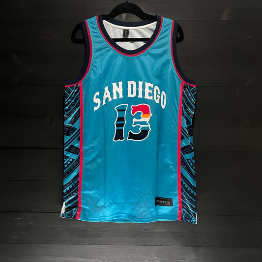 D-000a #13 Aqua Navy Tribal - AVAILABLE STOCK