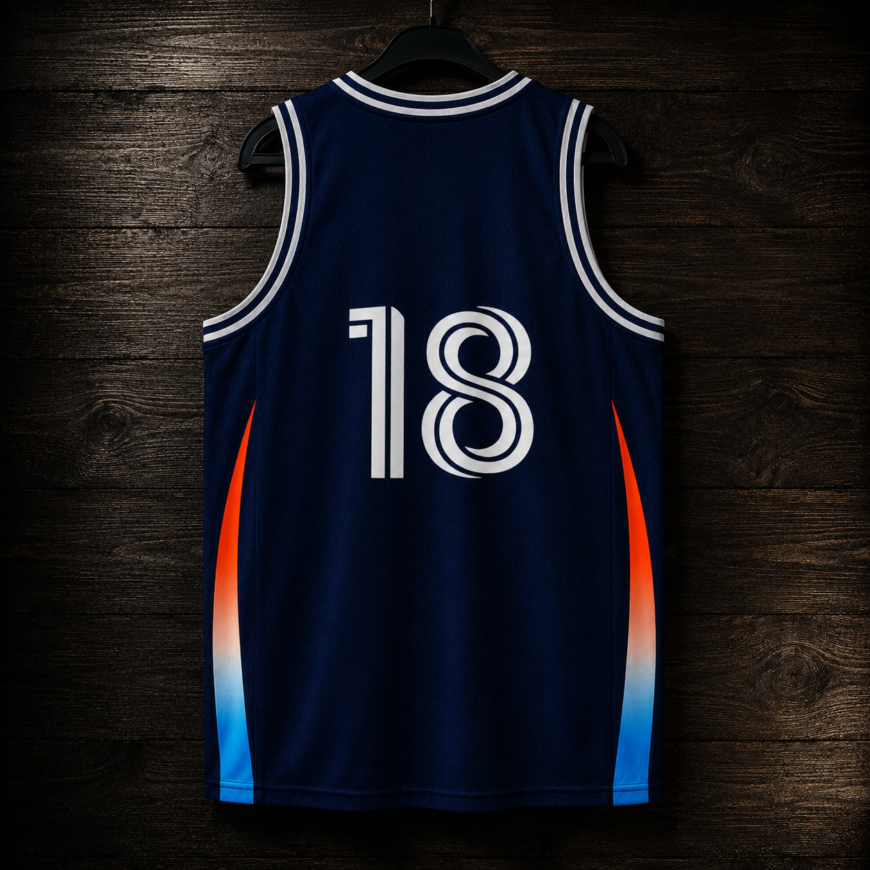 F-003m #18 Navy Silver Multi Color Basketball Jersey - MADE TO ORDER