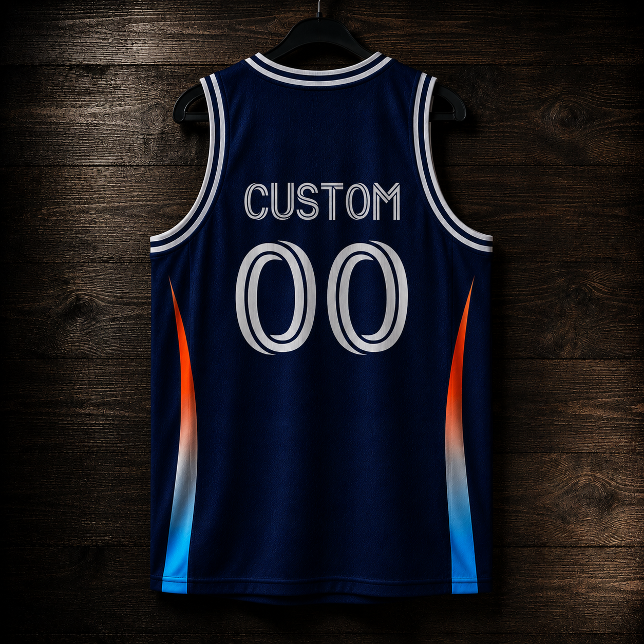 F-003m CUSTOM Name and # Navy Silver Multi Color Basketball Jersey - MADE TO ORDER