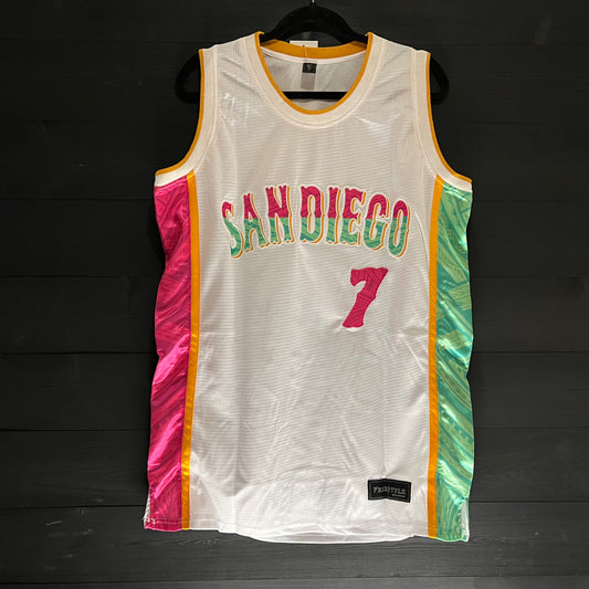 A-003a #7 Script White Mint Pink - CLEARANCE