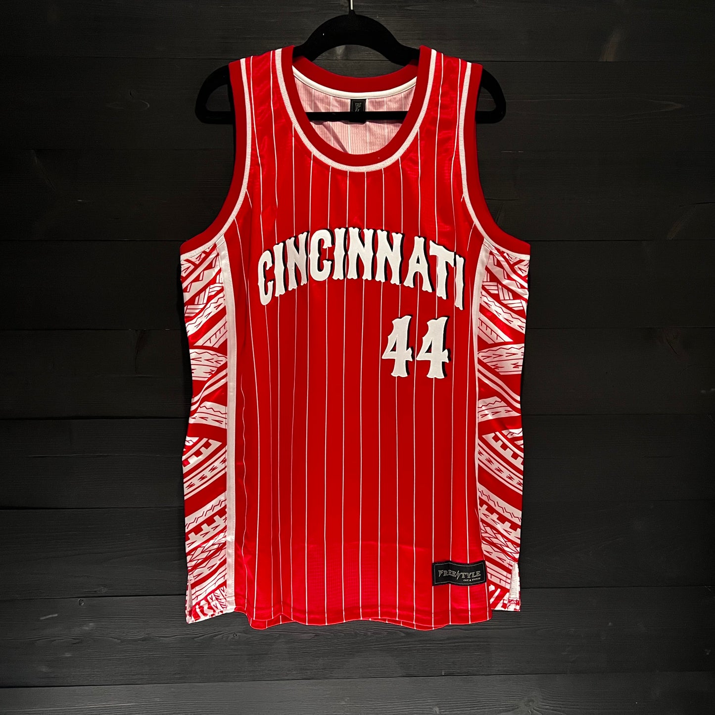 M-361a Red White Pinstripes Tribal #44- ALL SIZES