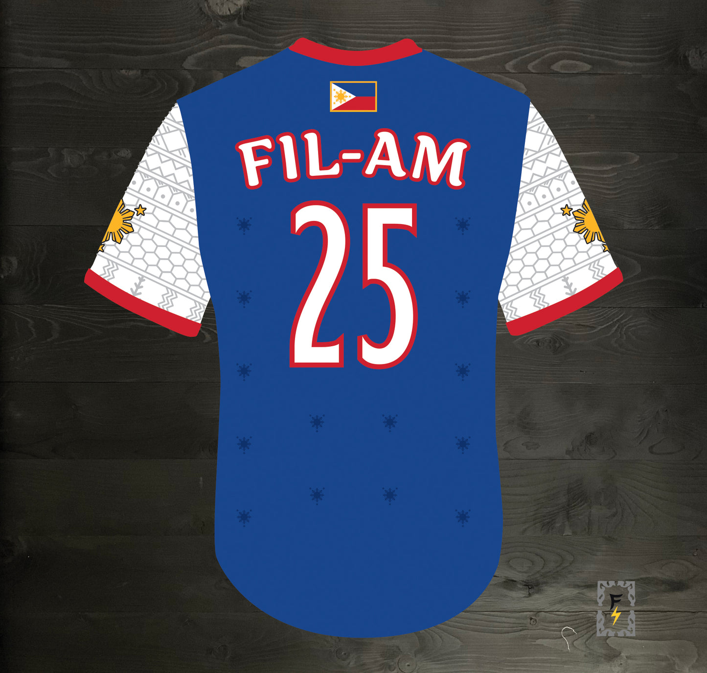 L-102m FIL-AM #25 Pilipinas Philippines Baseball Group (PBG) Blue Button Up Baseball Jersey - MADE TO ORDER