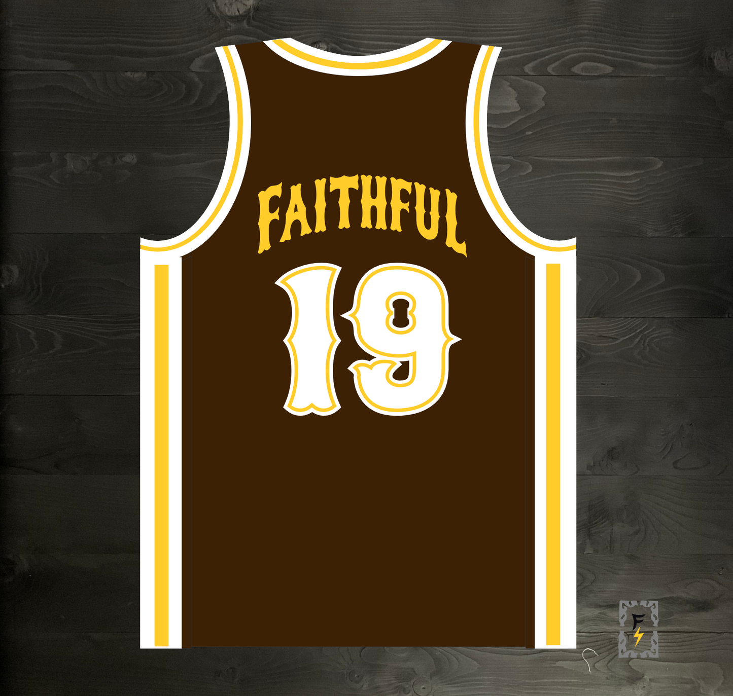 A-100m DAYGO FAITHFUL #19 - Brown White Yellow Tuscan Off Ctr ALL SIZES - MADE TO ORDER