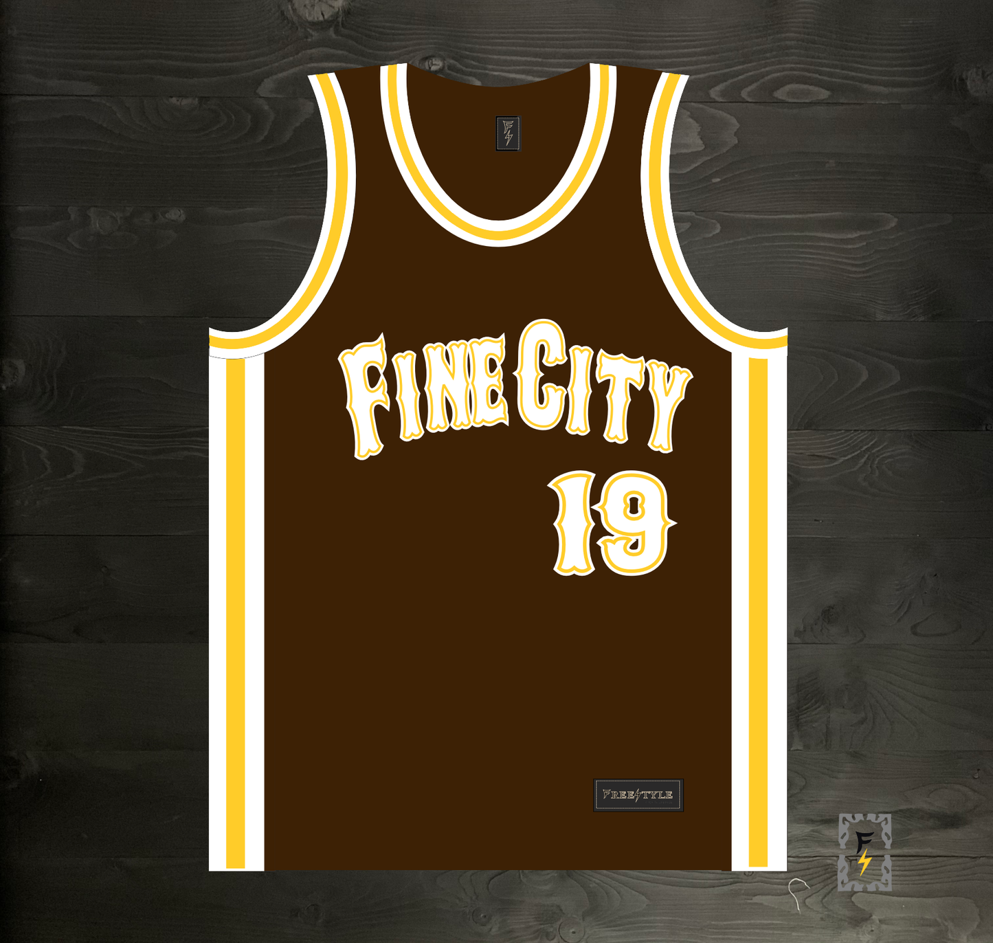 A-100m FINE CITY FAITHFUL #19 - Brown White Yellow Tuscan Off Ctr ALL SIZES - MADE TO ORDER