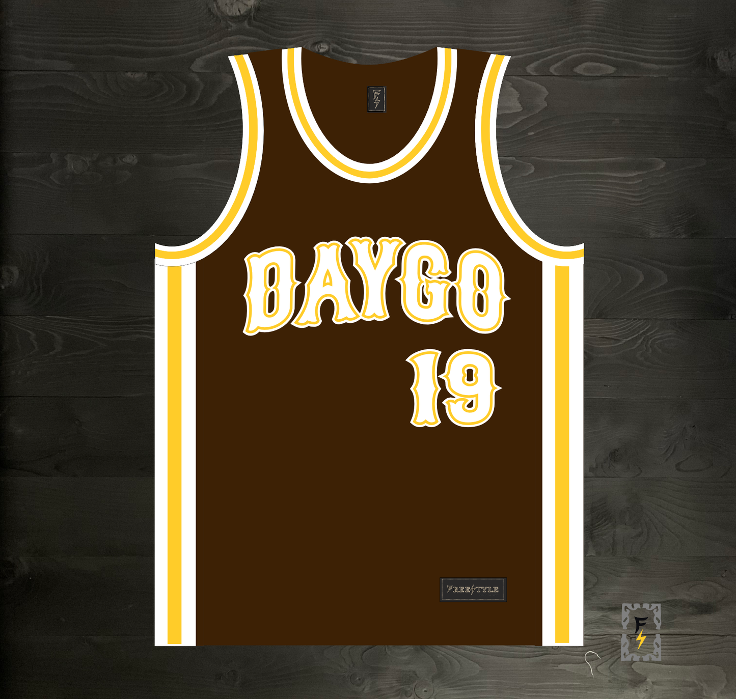 A-100m DAYGO FAITHFUL #19 - Brown White Yellow Tuscan Off Ctr ALL SIZES - MADE TO ORDER