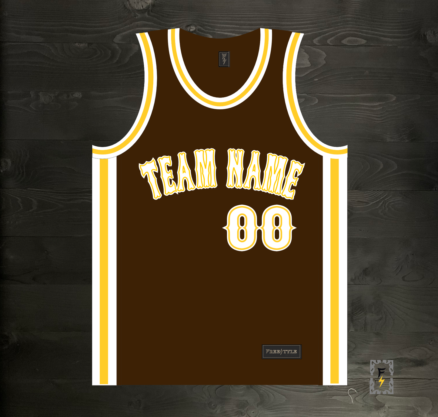 A-100m CUSTOM - Brown White Yellow Tuscan Off Ctr ALL SIZES - MADE TO ORDER