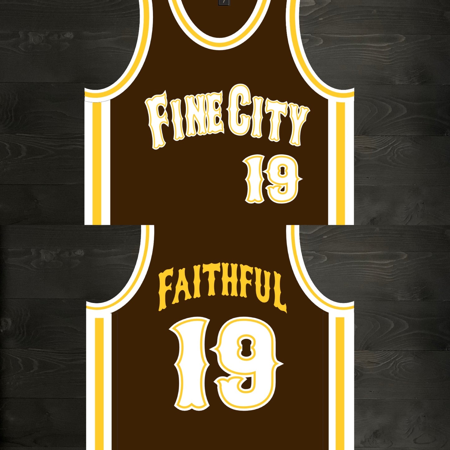 A-100m FINE CITY FAITHFUL #19 - Brown White Yellow Tuscan Off Ctr ALL SIZES - MADE TO ORDER