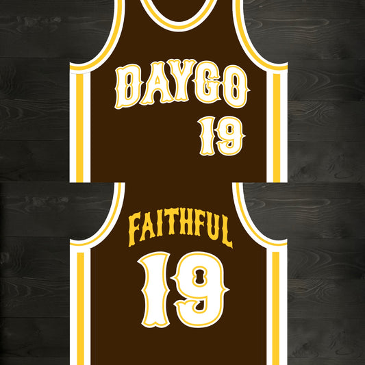 A-100m DAYGO FAITHFUL #19 - Brown White Yellow Tuscan Off Ctr ALL SIZES - MADE TO ORDER
