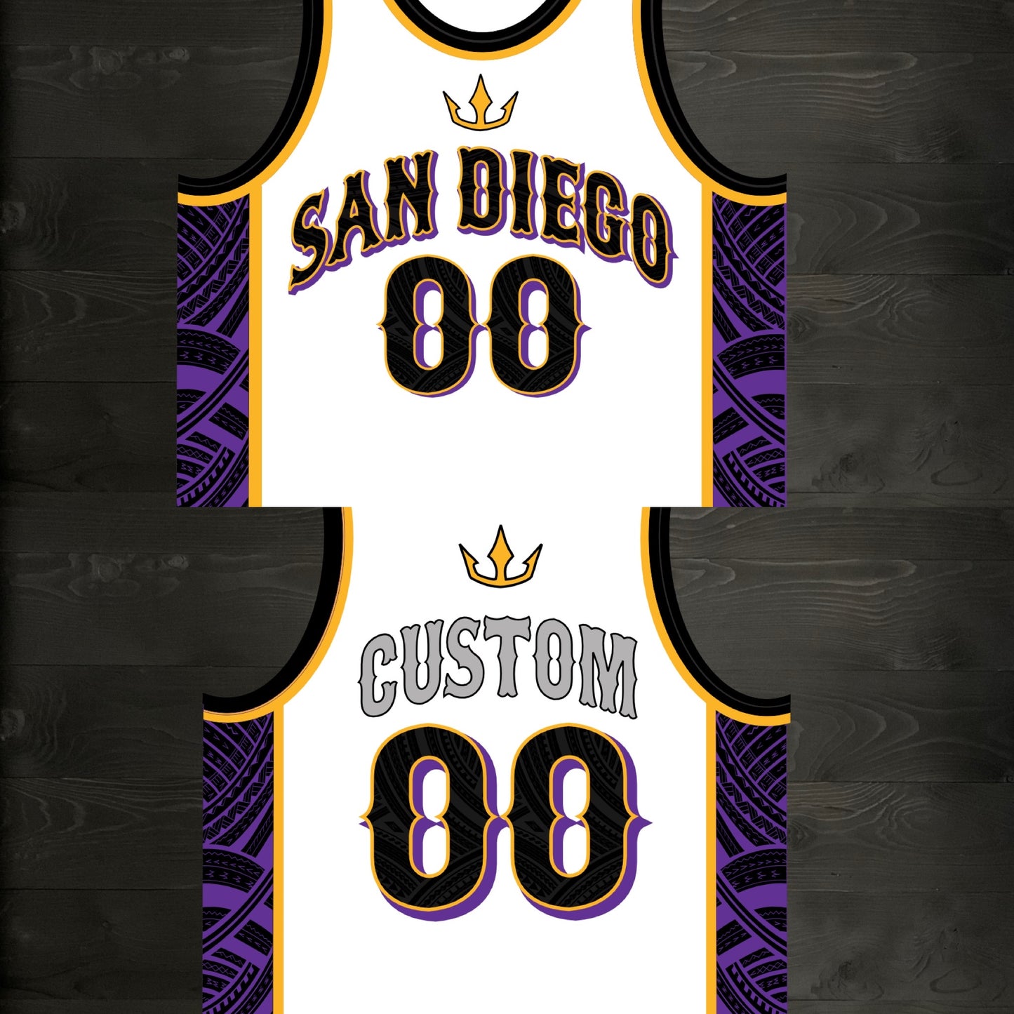 E-002m CUSTOM White Purple Black Gold Tribal ALL SIZES - MADE ORDER