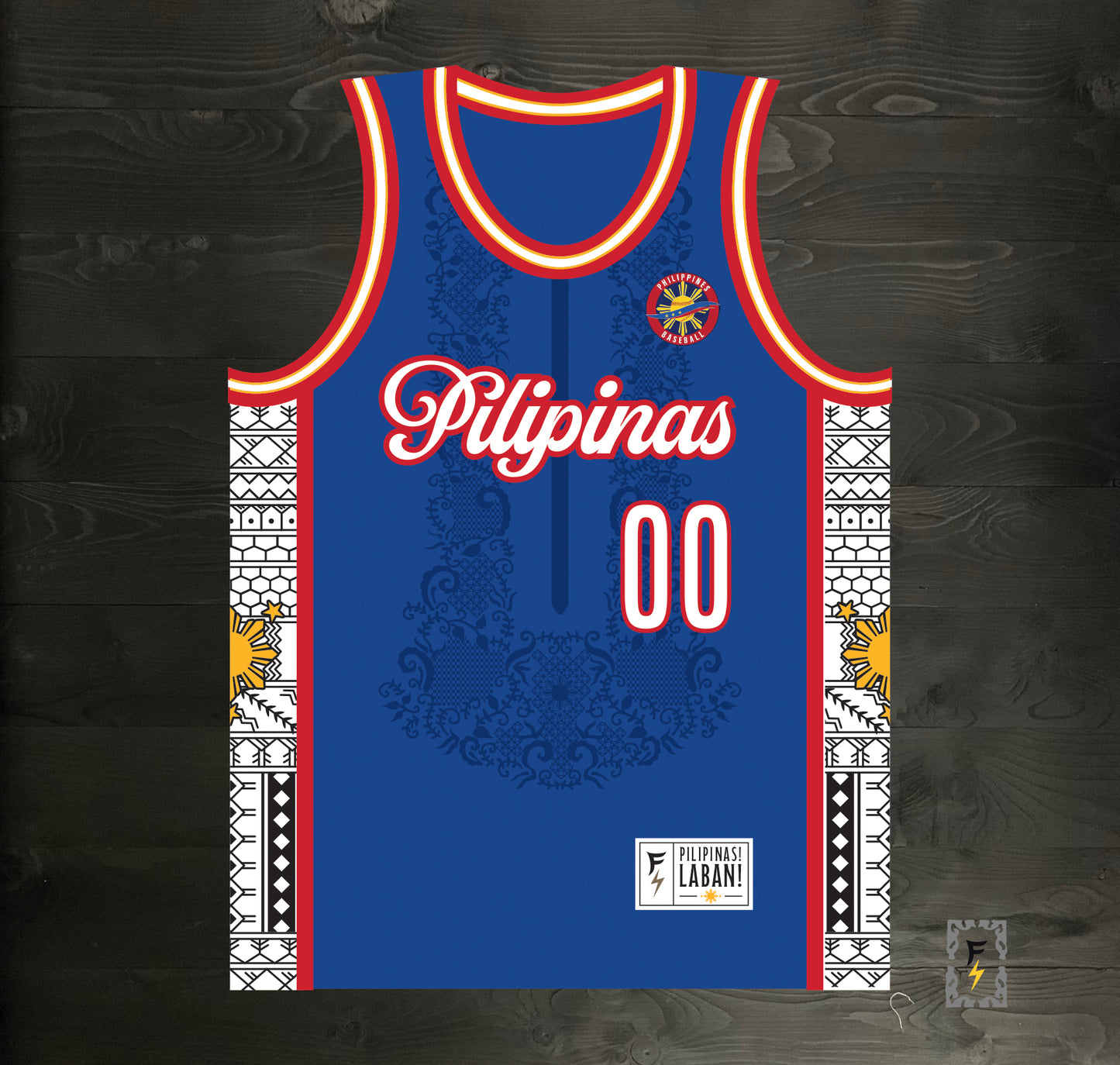 L-100m CUSTOM Name and # Pilipinas Philippines Baseball Group (PBG) Blue Basketball Jersey - MADE TO ORDER