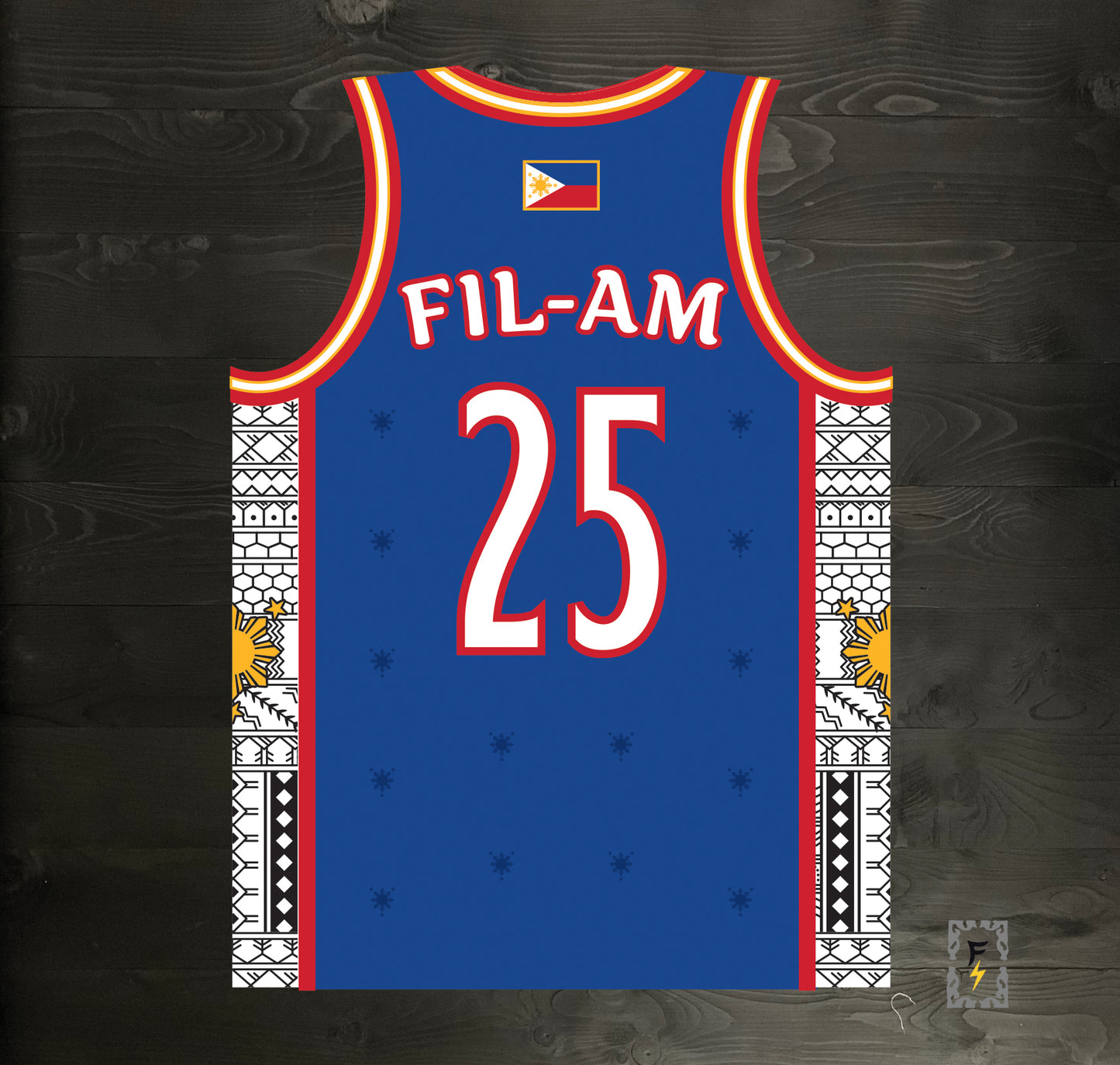 L-100m FIL-AM #25 Pilipinas Philippines Baseball Group (PBG) Blue Basketball Jersey - MADE TO ORDER