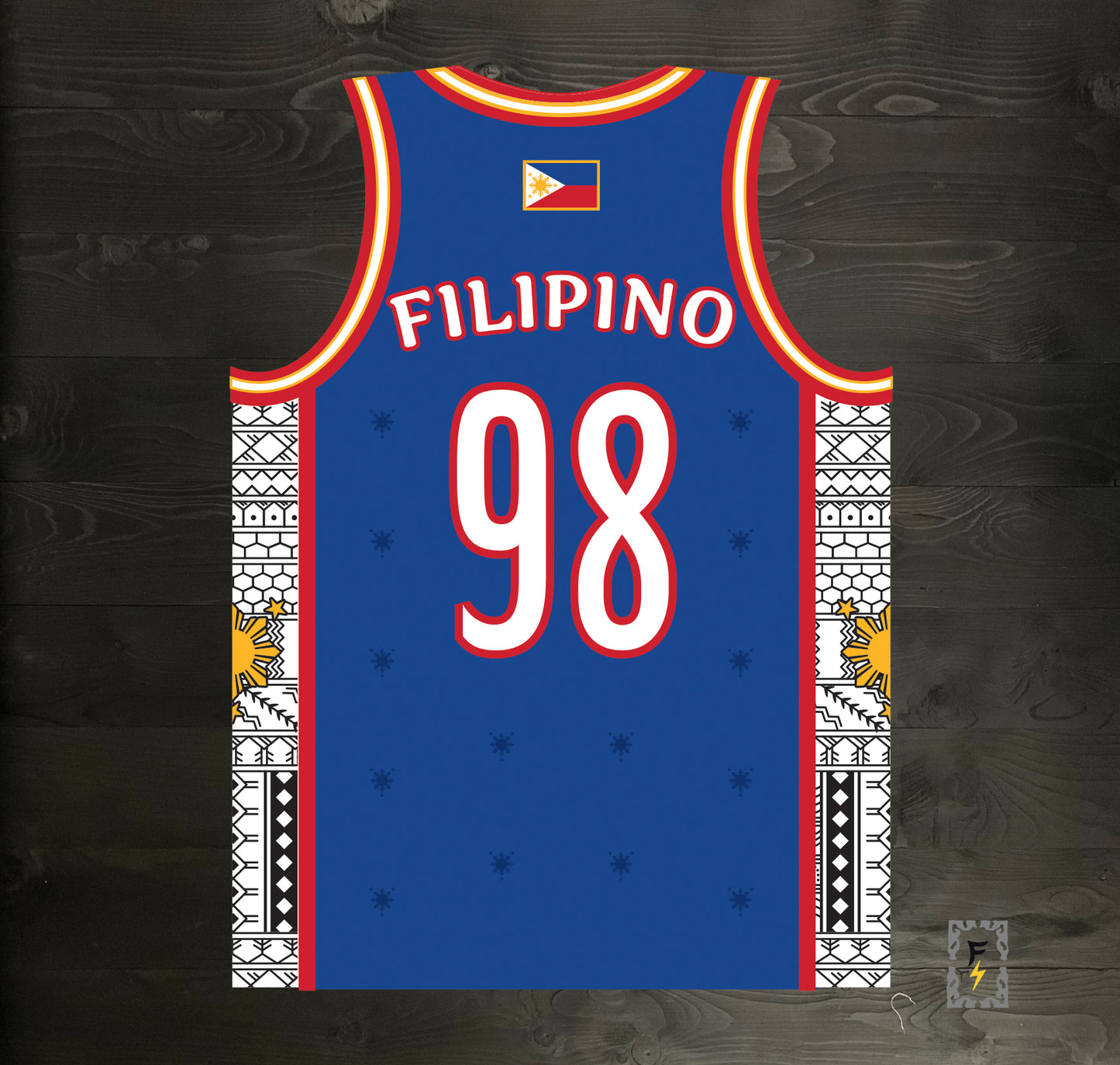 L-100m FILIPINO #98 Pilipinas Philippines Baseball Group (PBG) Blue Basketball Jersey - MADE TO ORDER