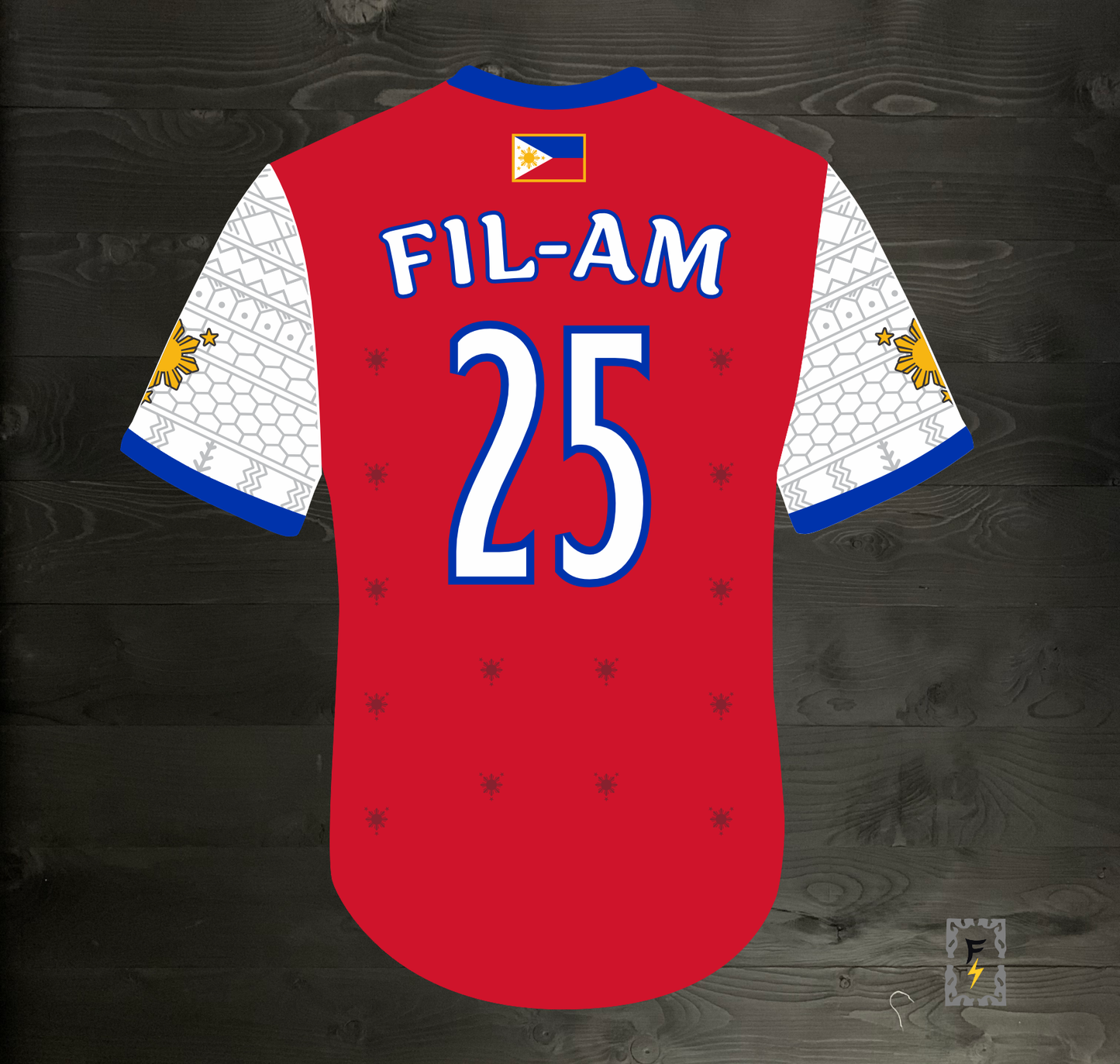 L-103m FIL-AM #25 Pilipinas Philippines Baseball Group (PBG) Red Button Up Baseball Jersey - MADE TO ORDER