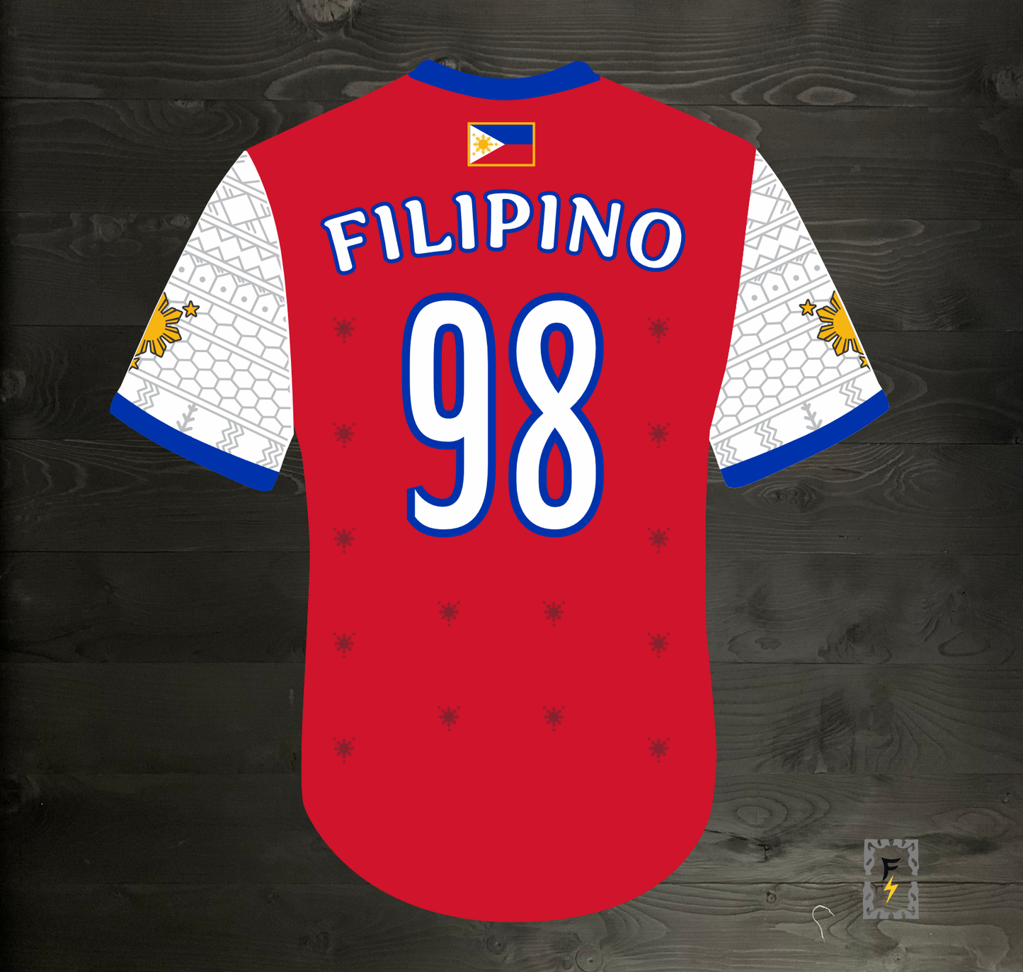 L-103m FILIPINO #98 Pilipinas Philippines Baseball Group (PBG) Red Button Up Baseball Jersey - MADE TO ORDER