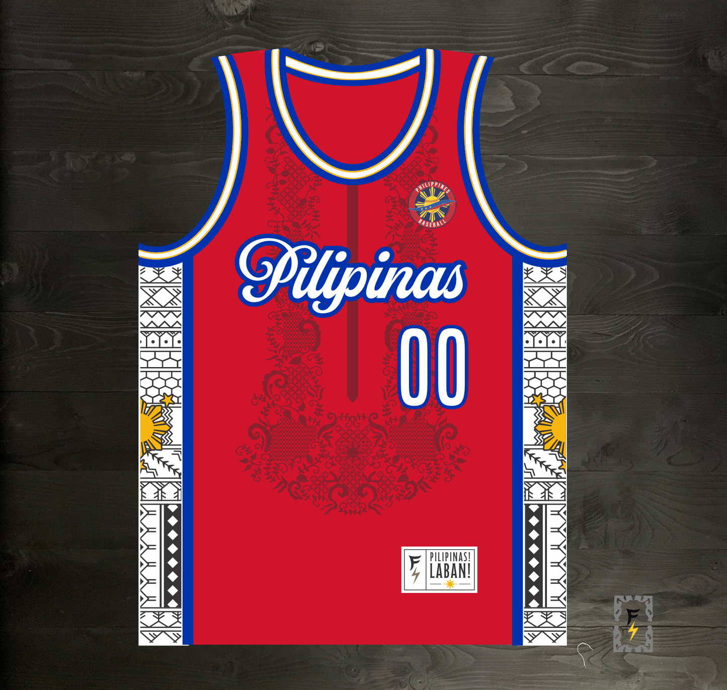 L-101m CUSTOM Name and # Pilipinas Philippines Baseball Group (PBG) Red Basketball Jersey - MADE TO ORDER