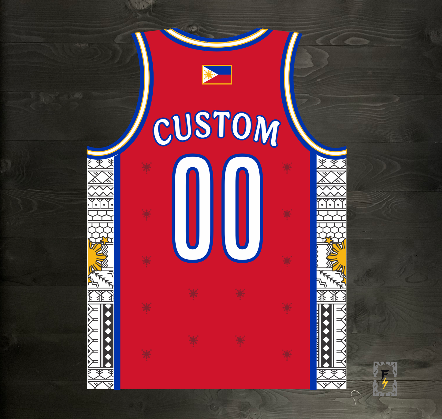 L-101m CUSTOM Name and # Pilipinas Philippines Baseball Group (PBG) Red Basketball Jersey - MADE TO ORDER
