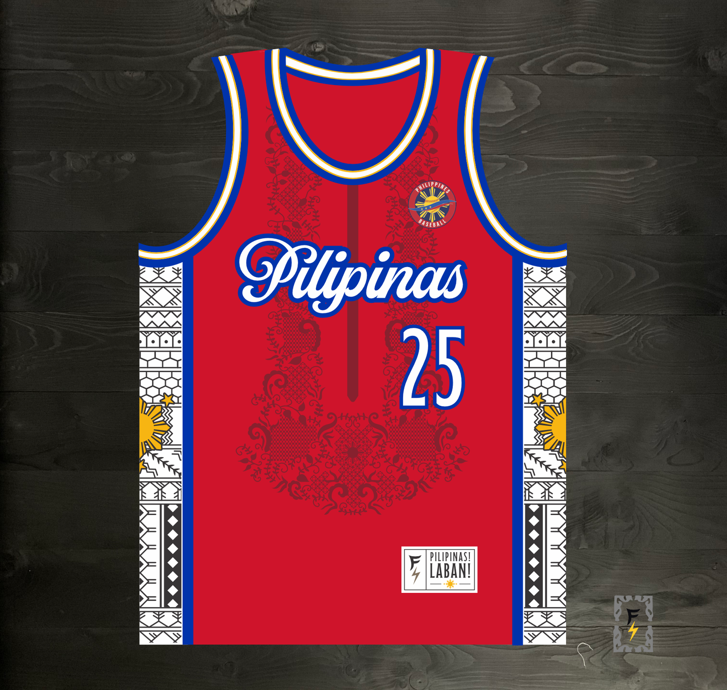 L-101m FIL-AM #25 Pilipinas Philippines Baseball Group (PBG) Red Basketball Jersey - MADE TO ORDER