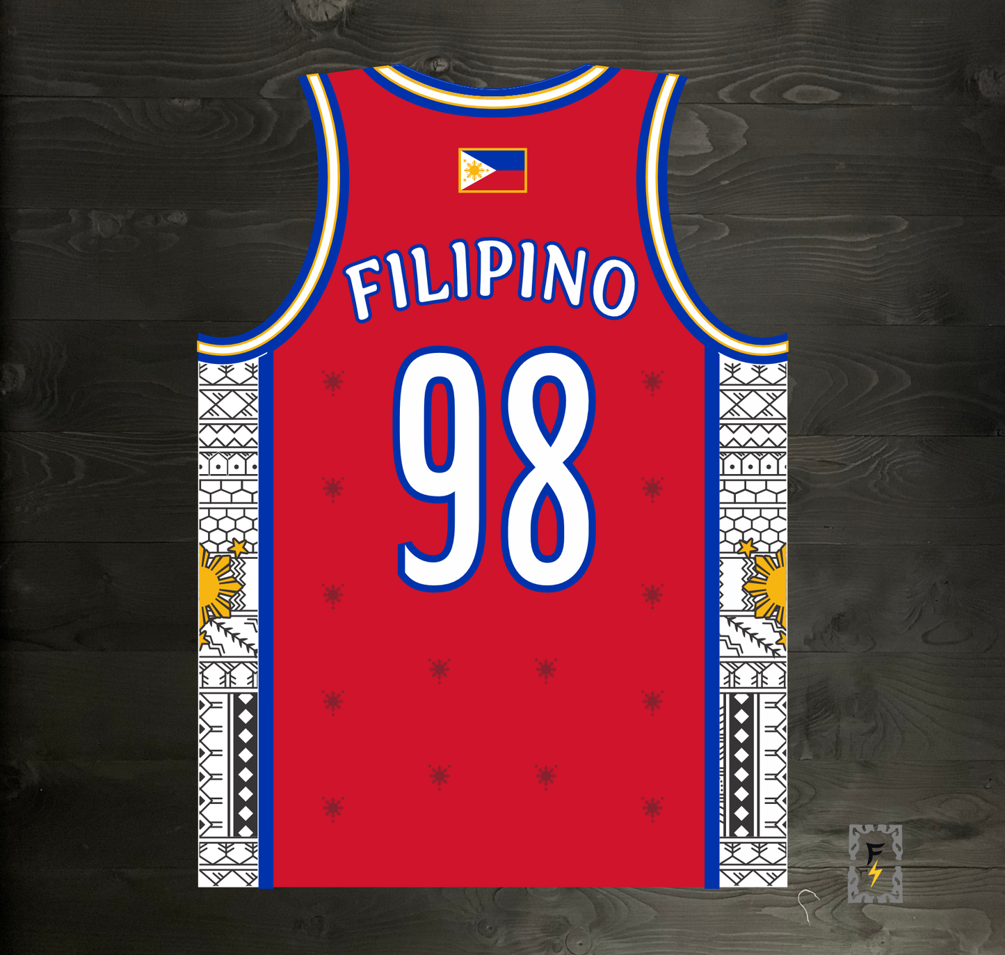 L-101m FILIPINO #98 Pilipinas Philippines Baseball Group (PBG) Red Basketball Jersey - MADE TO ORDER
