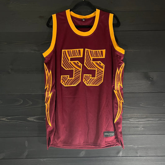 T-004a #55 Maroon Gold Tribal Bolts - AVAILABLE STOCK