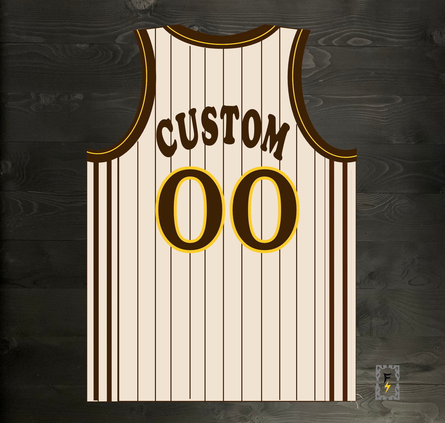 A-006m CUSTOM Sand Brown Pinstripes Basketball Jersey ALL SIZES- MADE ORDER