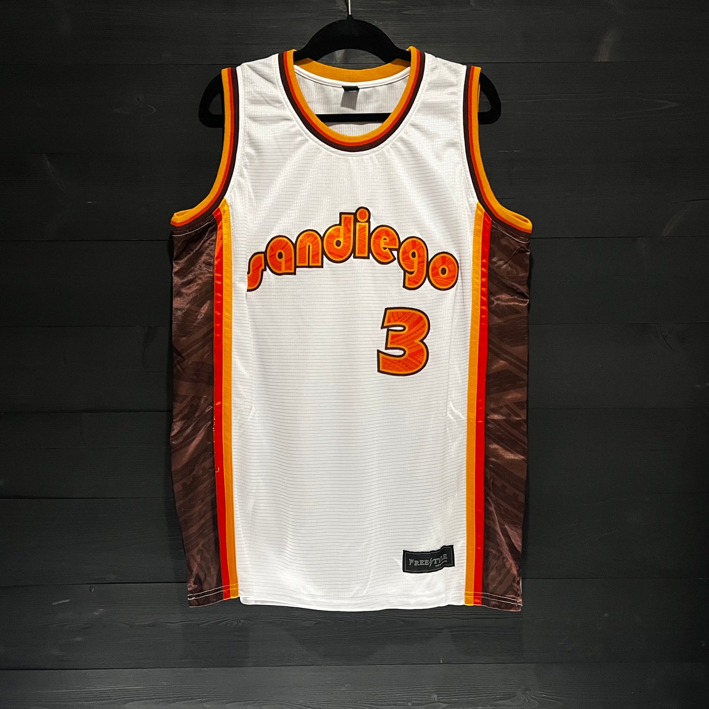 A-023m #3 White Brown Orange Tribalz - MADE TO ORDER - ALL SIZES