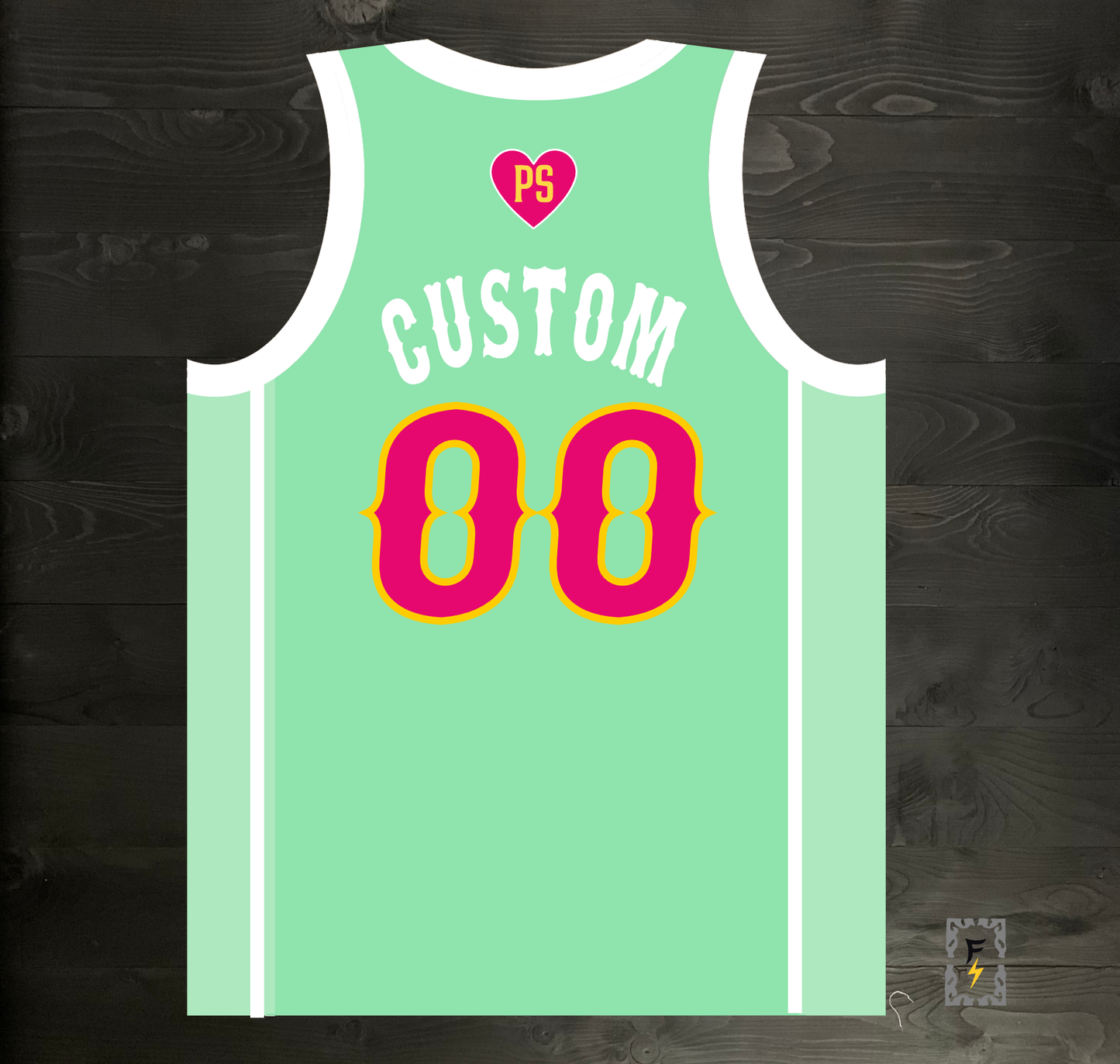 A-028m CUSTOM Pyramid Mint Pink Basketball Jersey ALL SIZES - MADE ORDER