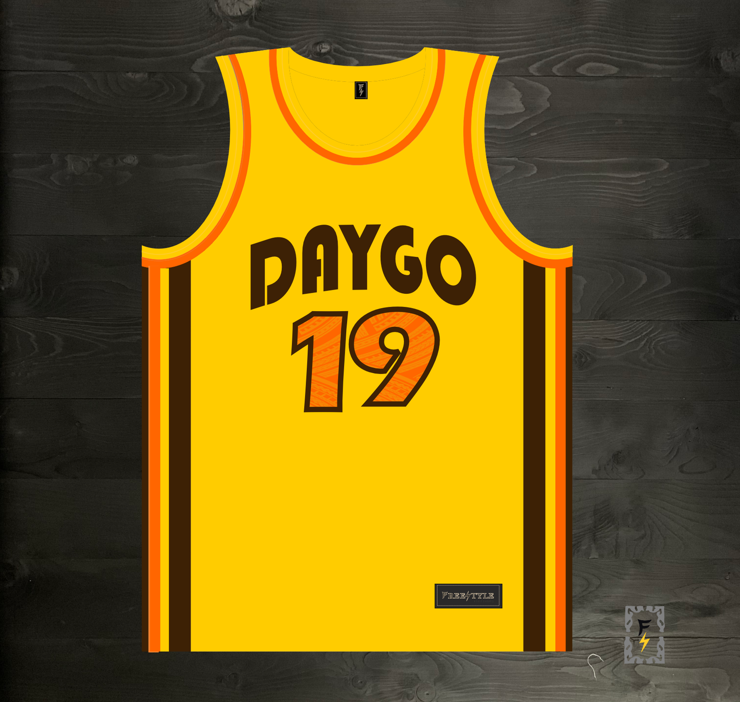 A-101m DAYGO FAITHFUL #19 - Yellow Brown Retro ALL SIZES - MADE TO ORDER