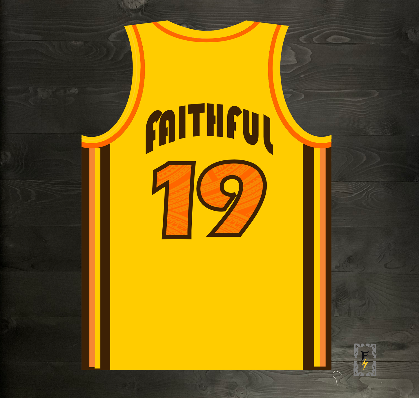 A-101m DAYGO FAITHFUL #19 - Yellow Brown Retro ALL SIZES - MADE TO ORDER
