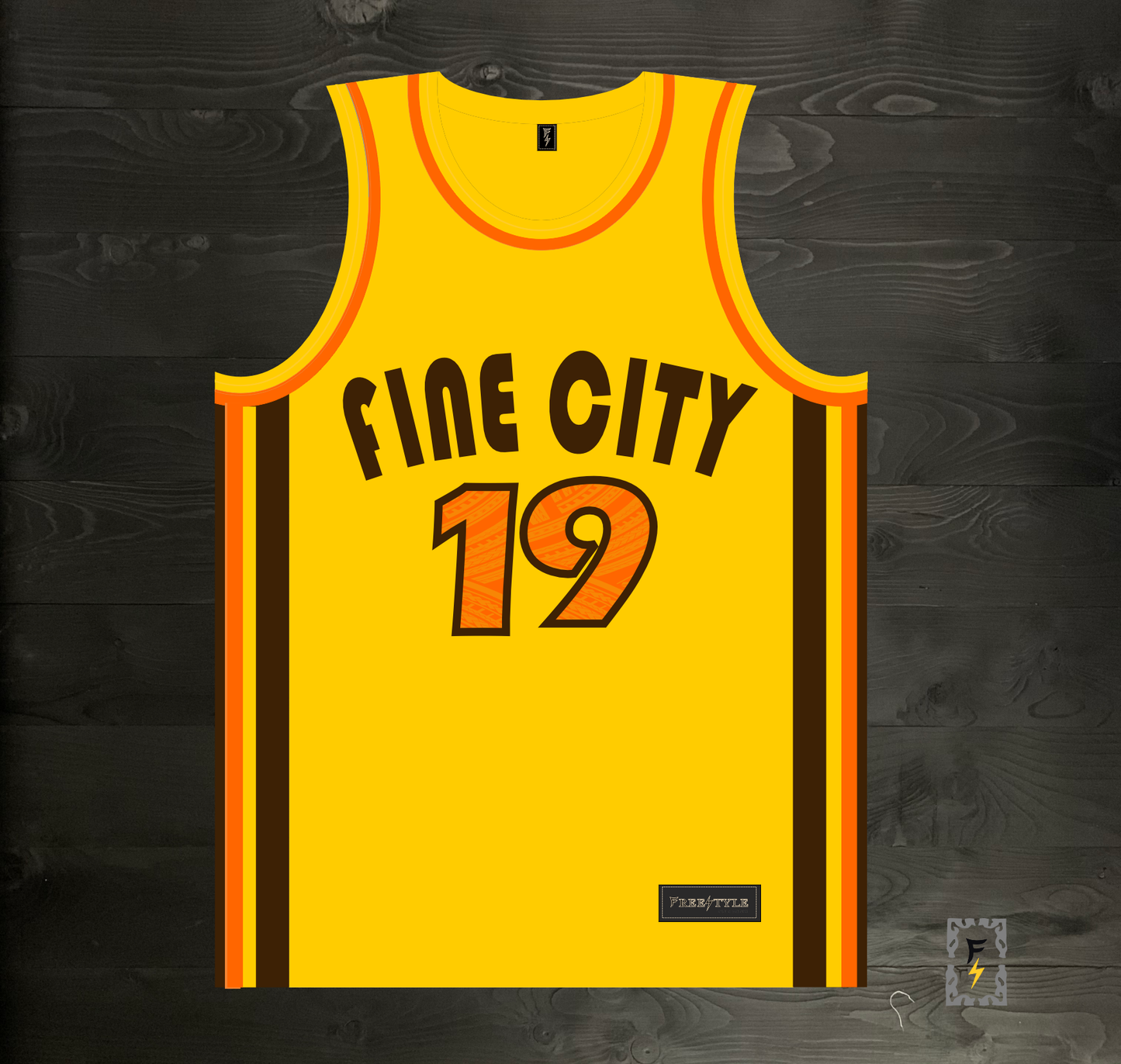 A-101m FINE CITY FAITHFUL #19 - Yellow Brown Retro ALL SIZES - MADE TO ORDER