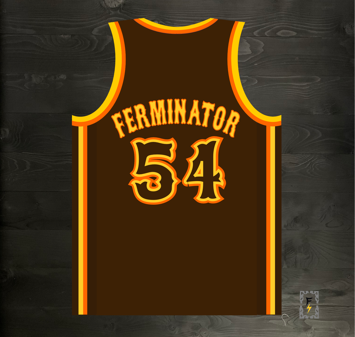 A-103m #54 FERMINATOR Brown Orange Yellow on Brown - MADE TO ORDER