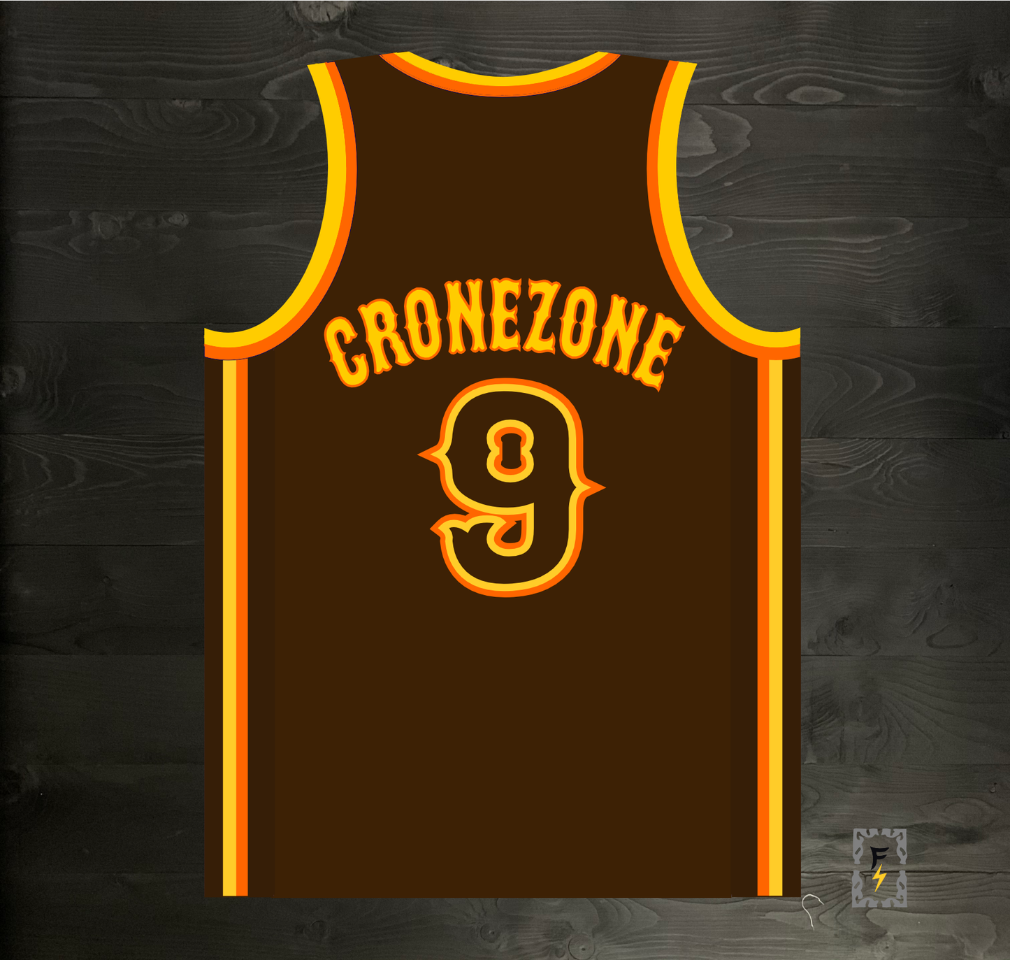 A-103m #9 CRONEZONE Brown Orange Yellow on Brown - MADE TO ORDER