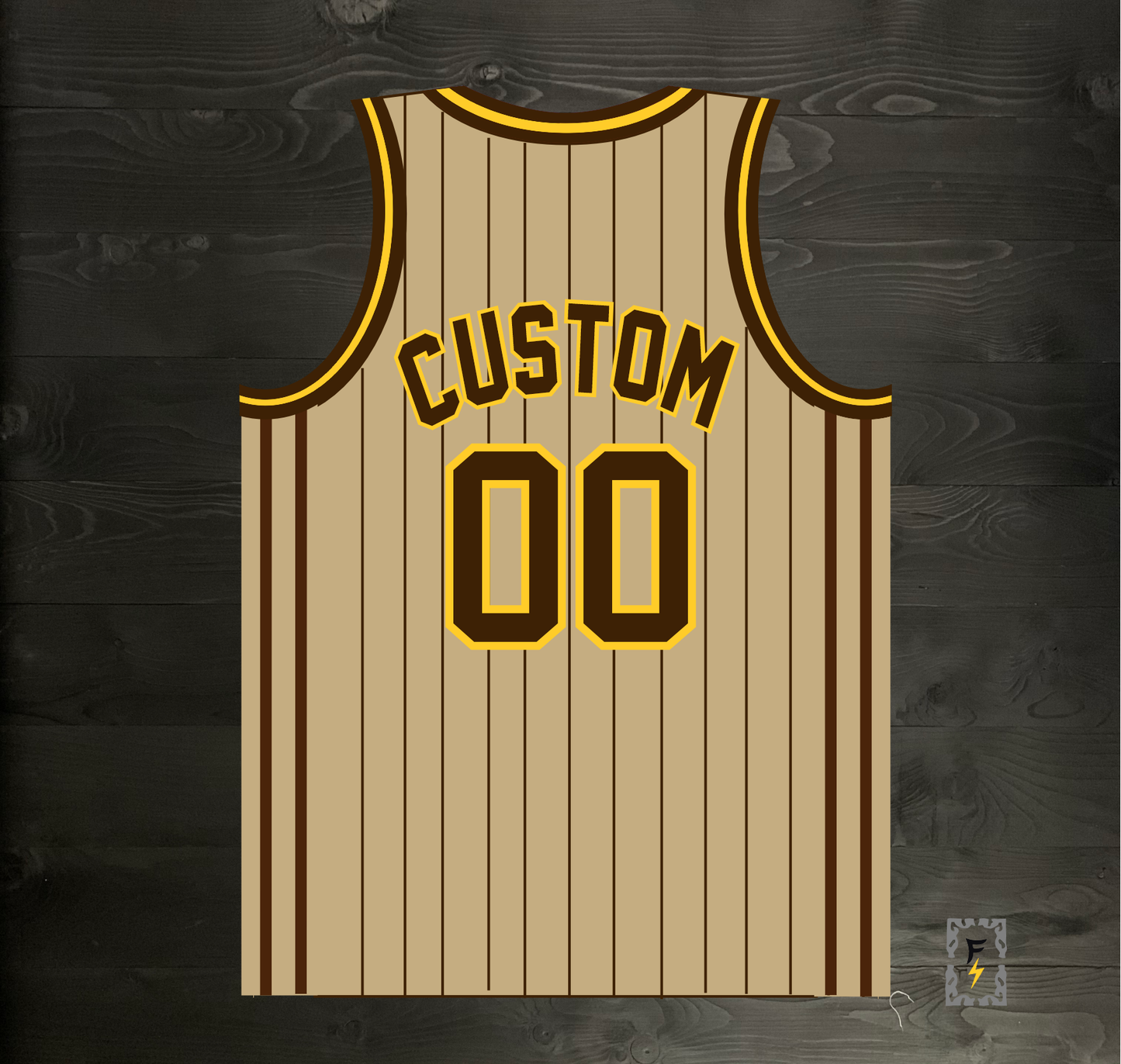 A-105m CUSTOM Team Name and #00 Sand Bown Pinstripes - MADE TO ORDER